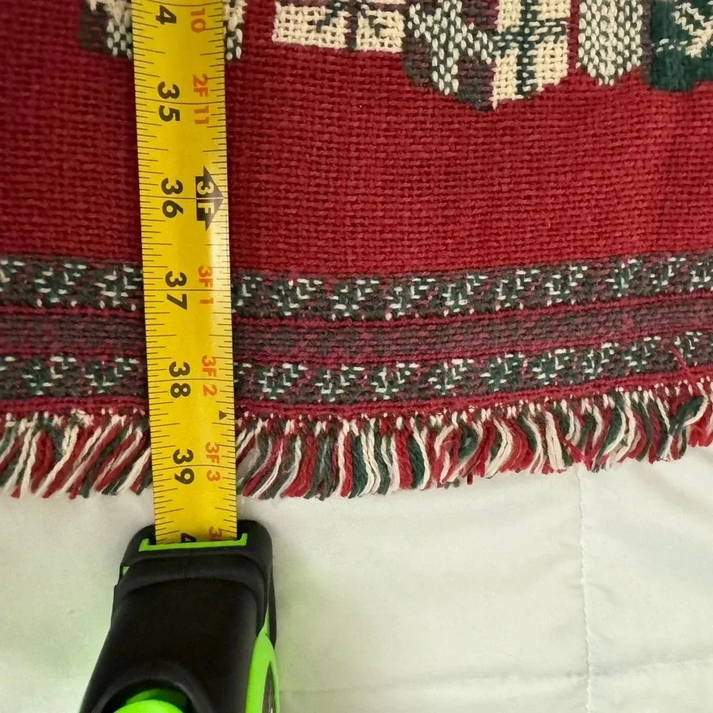 Vintage Christmas Happy Holidays Throw Blanket Tapestry Wall Hanging TableRunner - Picture 7 of 9